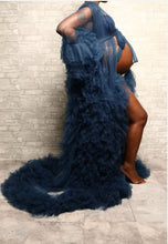 Load image into Gallery viewer, Sapphire blue tulle robe
